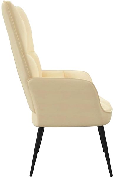 Kreslo Relaxačná stolička krémovo biela zamat, 328082 ...