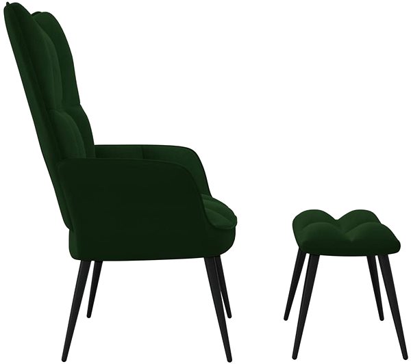 Kreslo Relaxačné kreslo so stoličkou tmavo zelené zamat, 328086 ...