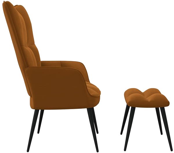 Kreslo Relaxačné kreslo so stoličkou hnedé zamat, 328092 ...