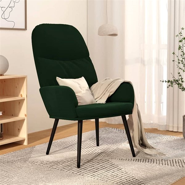 Křeslo SHUMEE relaxační židle se stoličkou, textil, fialová, 327940 ...