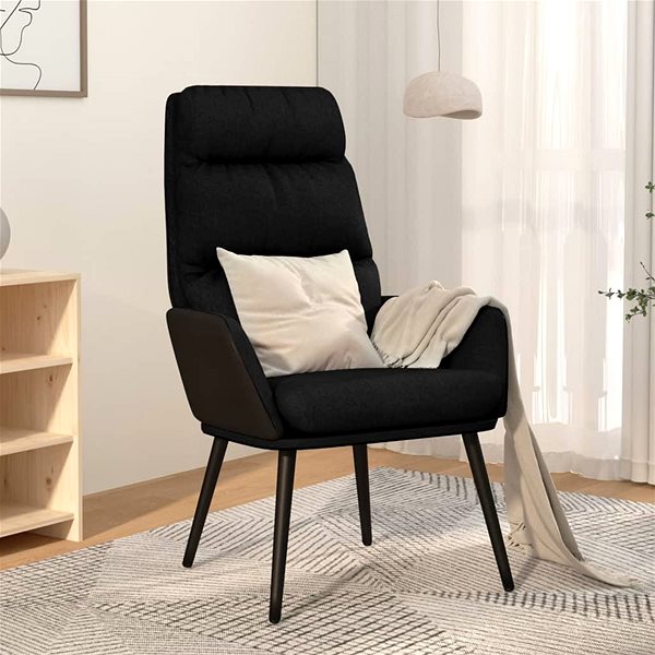 Kreslo Relaxačné kreslo čierne textil, 341125 ...