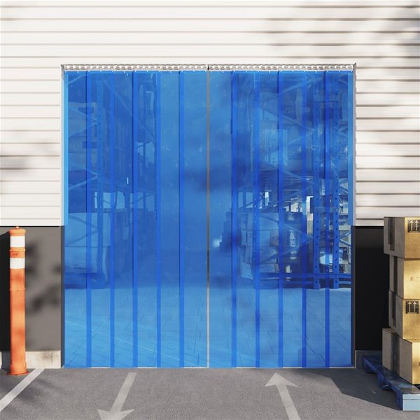 Záves SHUMEE Záves do dverí 200 mm × 1,6 mm 50 m PVC, modrý ...