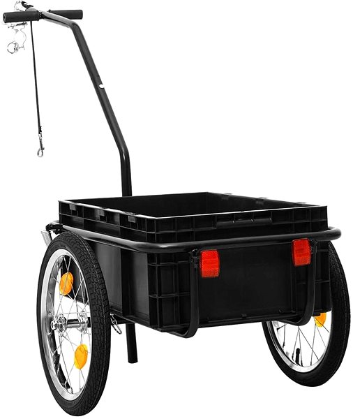 Nákladný vozík za bicykel SHUMEE Vozík za bicykel/ručný vozík, oceľ, 155 × 60 × 83 cm, čierny ...
