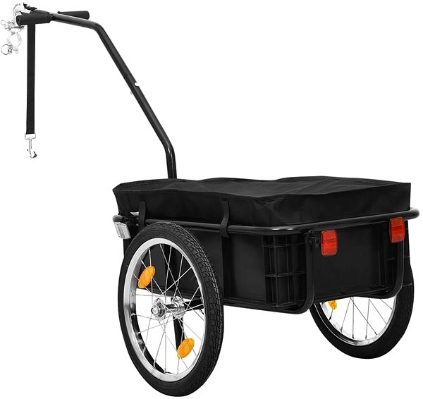Nákladný vozík za bicykel SHUMEE Vozík za bicykel/ručný vozík, oceľ, 155 × 60 × 83 cm, čierny ...