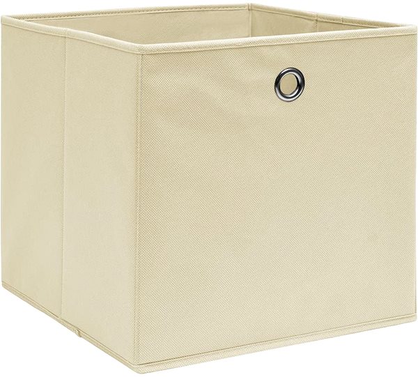 Úložný box Shumee Úložné boxy 10 ks 32 × 32 × 32 cm textil, krémové ...