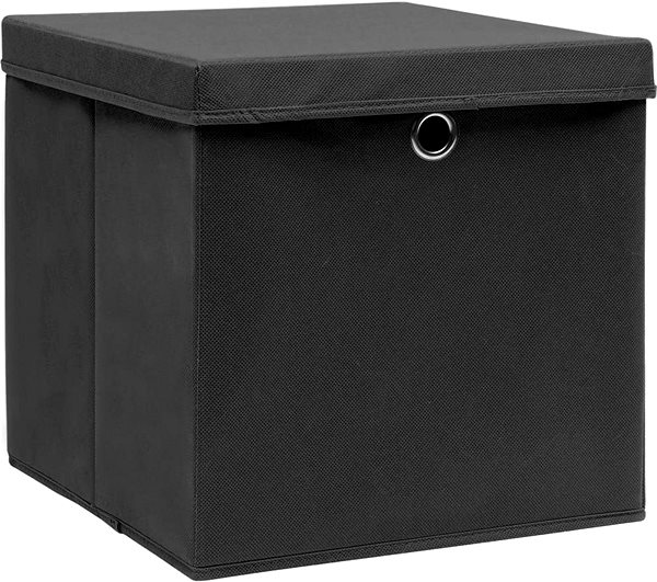 Úložný box Shumee Úložné boxy s víky 4 ks 32 × 32 × 32 cm textil, černé ...