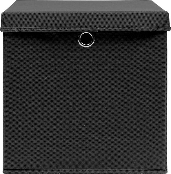 Úložný box Shumee Úložné boxy s vekami 4 ks 32 × 32 × 32 cm textil, čierne ...