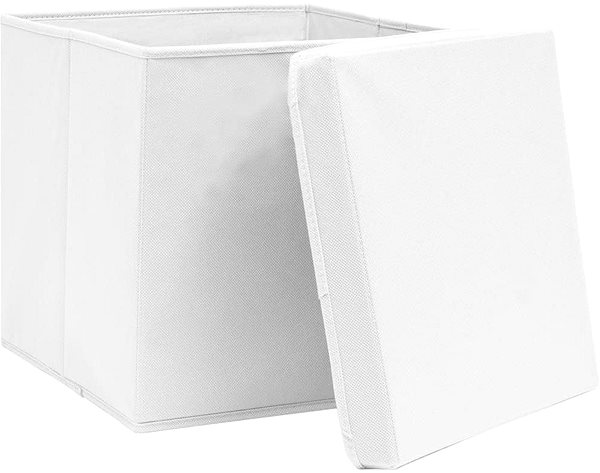 Úložný box Shumee Úložné boxy s vekami 4 ks 28 × 28 × 28 cm biele ...