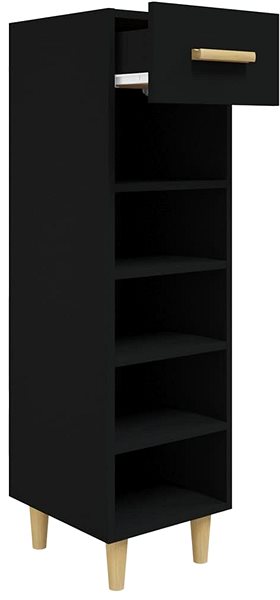 Botník Shumee Botník čierny 30 × 35 × 105 cm kompozitné drevo ...