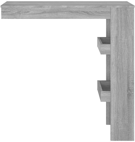 Barový stôl Shumee Nástenný barový stolík sivý sonoma 102 × 45 × 103,5 cm ...