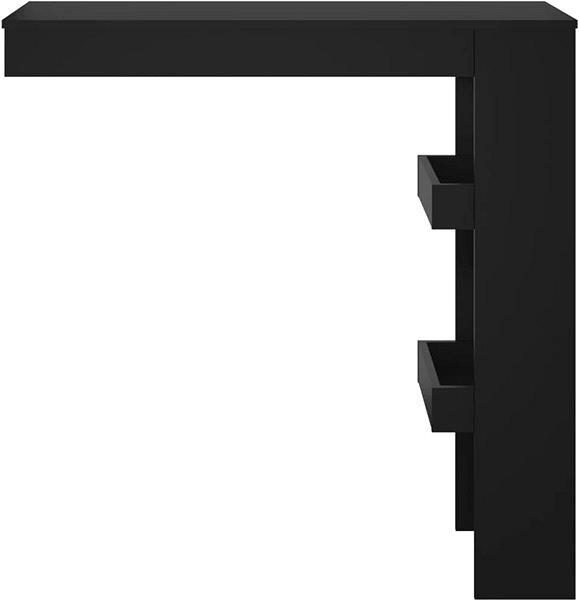 Barový stôl Shumee Nástenný barový stolík čierny 102 × 45 × 103,5 cm kompozitné drevo ...