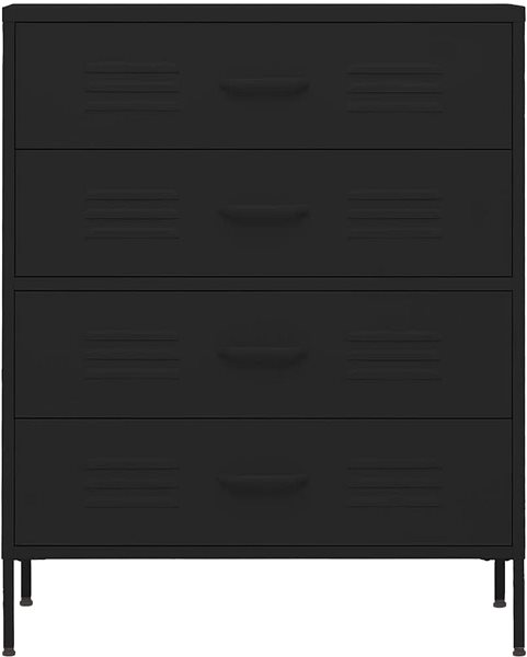 Komoda Shumee Komoda so zásuvkami čierna 80 × 35 × 101,5 cm oceľ ...