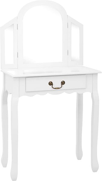 Toaletný stolík Shumee Toaletný stolík so stoličkou biely 65 × 36 × 128 cm paulovnia MDF ...