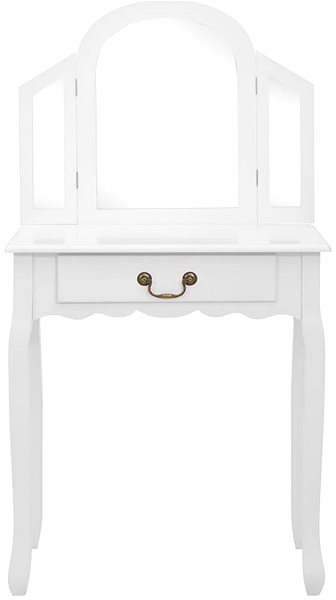 Toaletný stolík Shumee Toaletný stolík so stoličkou biely 65 × 36 × 128 cm paulovnia MDF ...