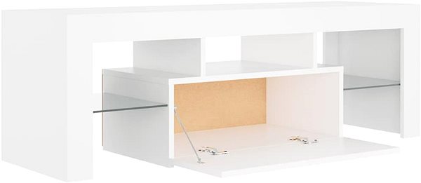 TV stolík Shumee TV skrinka s LED osvetlením biela 120 × 35 × 40 cm ...