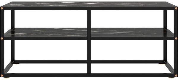 TV stolek Shumee TV stolek černý s černým mramorovým sklem 100 × 40 × 40 cm ...