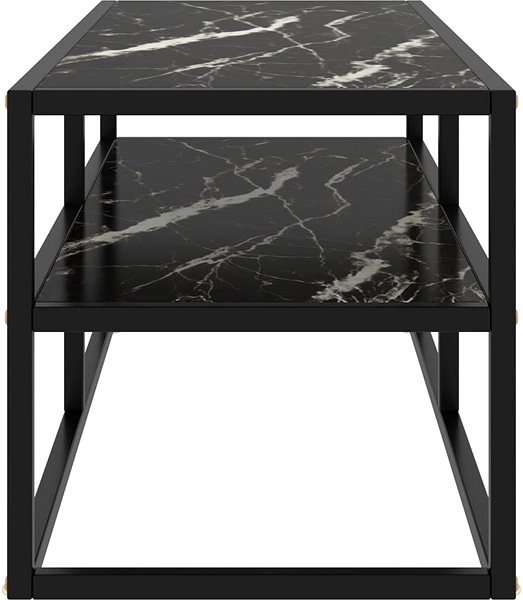 TV stolek Shumee TV stolek černý s černým mramorovým sklem 100 × 40 × 40 cm ...