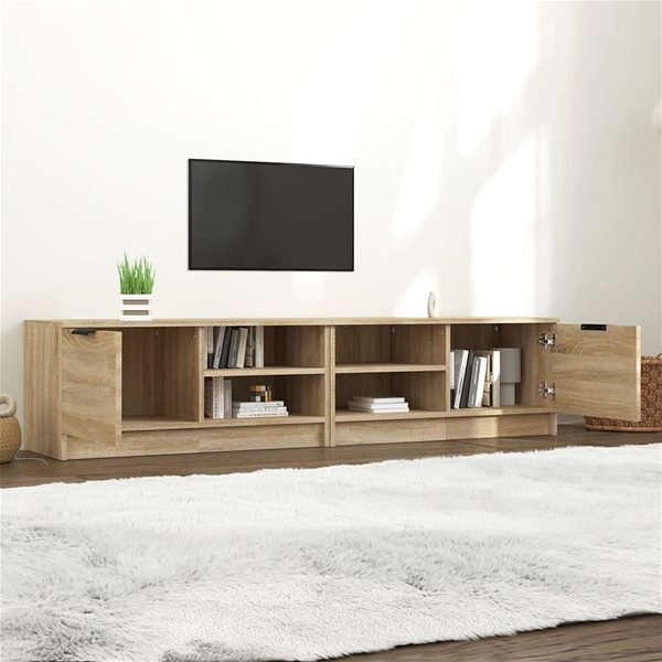 TV stolík Shumee TV skrinky 2 ks dub sonoma 80 × 35 × 36,5 cm kompozitné drevo ...