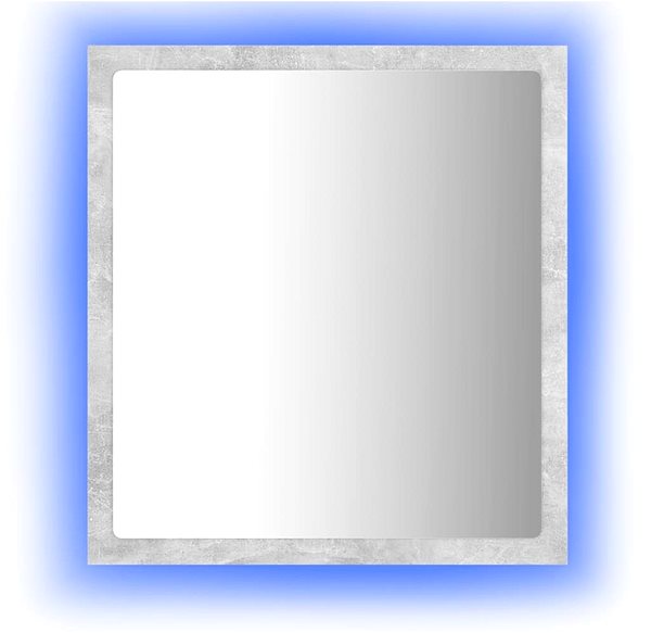 Zrcadlo Shumee LED koupelnové zrcadlo betonově šedé 40 × 8,5 × 37 cm dřevotříska ...