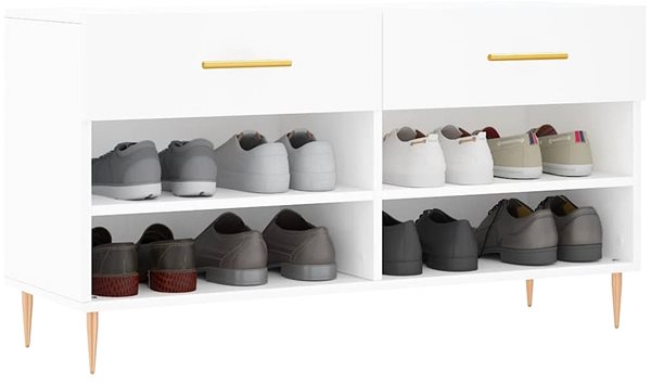 Botník Shumee Botník 102 × 35 × 55 cm, 829724, bílý ...