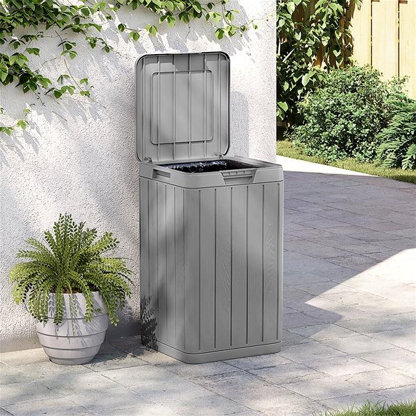 Odpadkový koš Shumee Venkovní odpadkový koš 38 × 38 × 65 cm PP šedý  ...