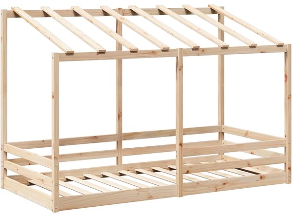 Postel Dětská postel se střechou 100 × 200 cm masivní borové dřevo ...