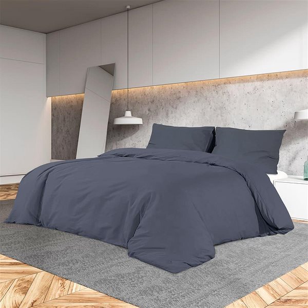 Obliečky Shumee Sada posteľnej bielizne 1 + 1 antracitová 140 × 200 cm mikrovlákno, vankúš 60 × 70 cm ...