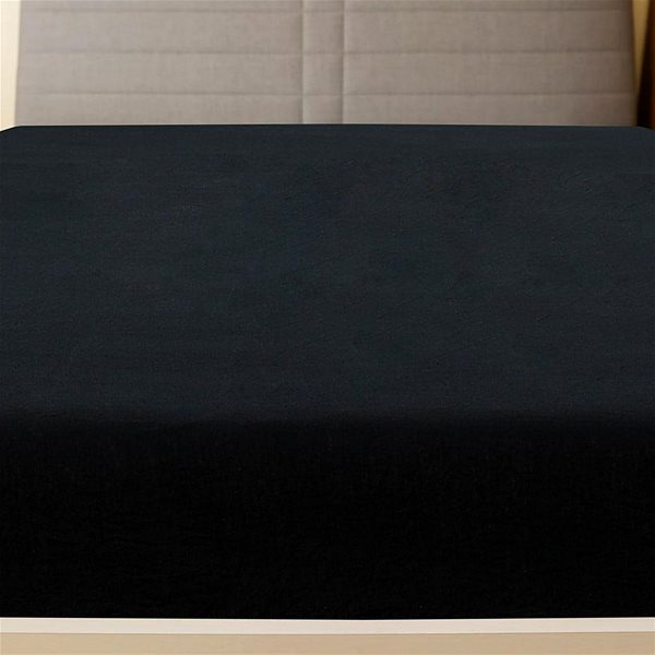 Prostěradlo Shumee Jersey černé 100 × 200 cm bavlna ...