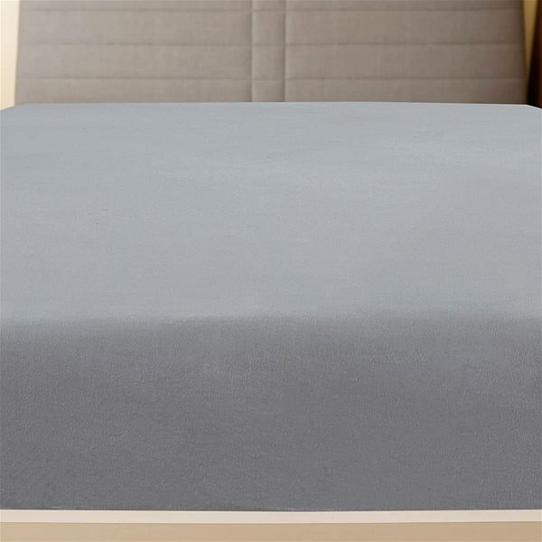 Plachta na posteľ Shumee Jersey sivé 160 × 200 cm bavlna ...