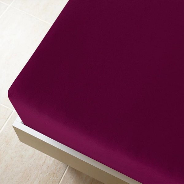 Plachta na posteľ Shumee Jersey bordó 90 × 200 cm bavlna ...