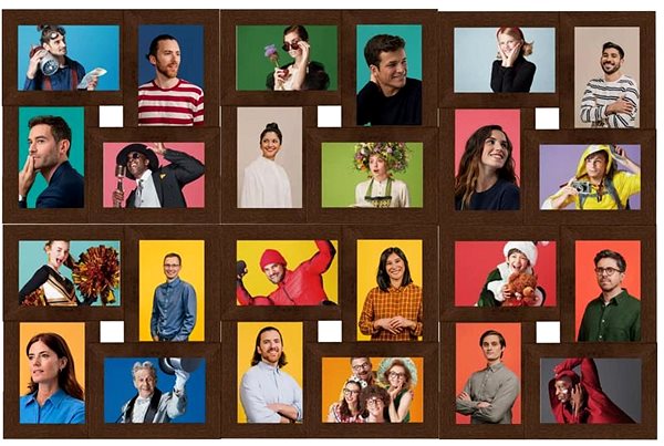 Photo Frame Shumee Collage photo frame, 24 pictures, 10 × 15 cm, dark brown MDF ...