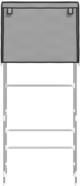 Shelf SHUMEE 2 tier storage rack above washing machine grey 71 × 29,5 × 170,5 cm iron ...