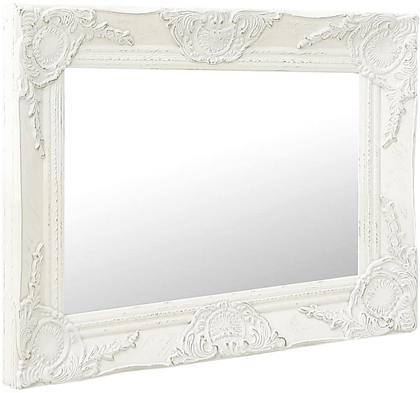 Zrkadlo Shumee Nástenné barokový štýl 50 × 40 cm biele ...