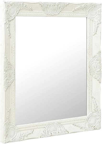 Zrkadlo Shumee Nástenné barokový štýl 50 × 60 cm biele ...