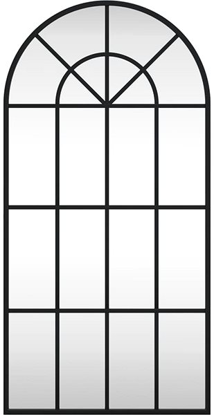 Zrcadlo Shumee Nástěnné černé 40 × 80 cm oblouk železo ...