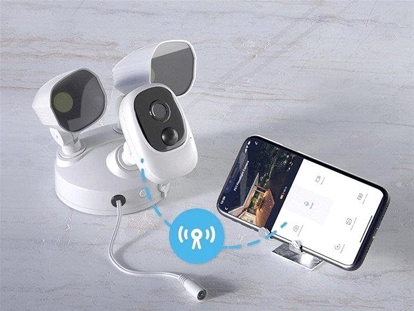 IP Camera Secutek Wireless WiFi security camera with LED spotlights and solar panel SRT-FC1T Features/technology