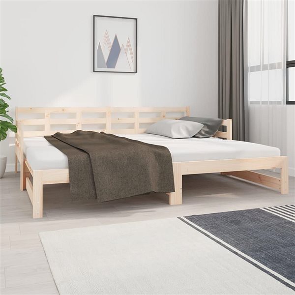Posteľ Shumee Výsuvná posteľ – masívna borovica, 2× (90 × 200) cm ...