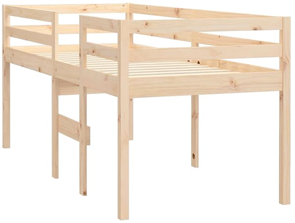 Posteľ Shumee Poschodová posteľ 90 × 200 cm, masívne borovicové drevo ...