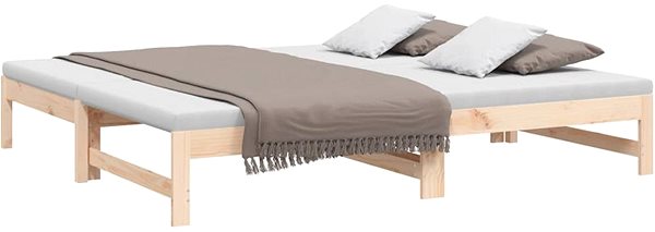 Posteľ Shumee Výsuvná posteľ – 2× (75 × 190) cm, masívna borovica ...