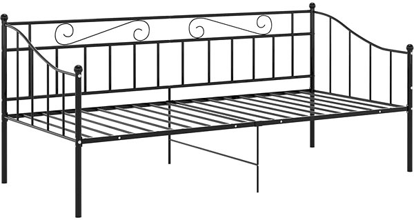 Rám postele Shumee Rám rozkladacej postele – čierny, kov, 90 × 200 cm ...