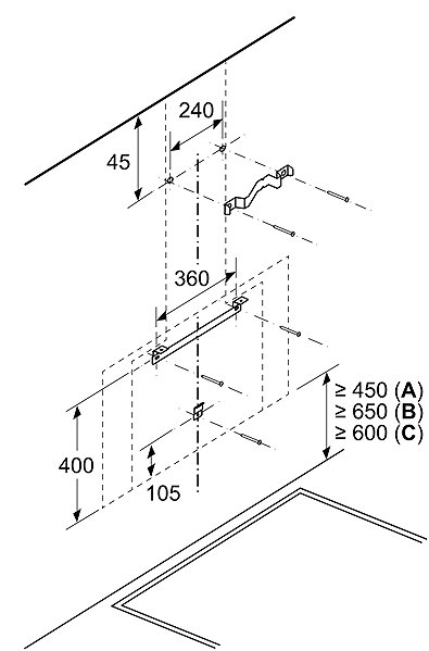 SIEMENS LC81KAN60 iQ500 hood technical drawing