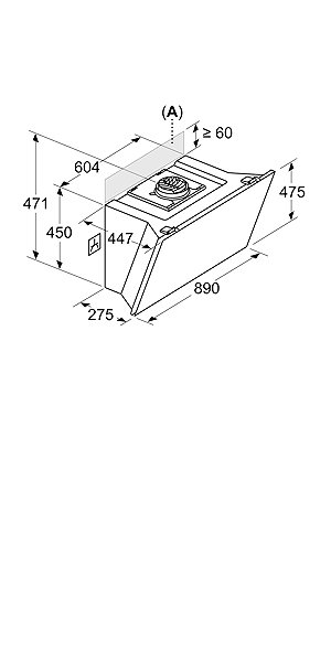 SIEMENS LC91KLT60 iQ700 cooker hood technical drawing