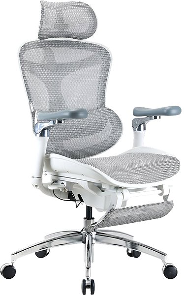 Bürostuhl SIHOO DORO C300 Mesh Weiß mit Fußstütze ...