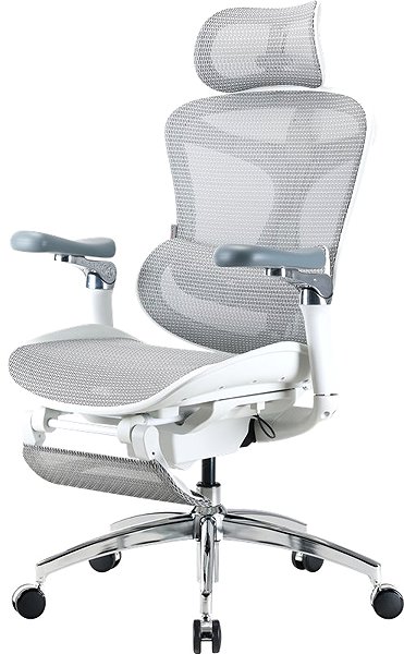 Bürostuhl SIHOO DORO C300 Mesh Weiß mit Fußstütze ...