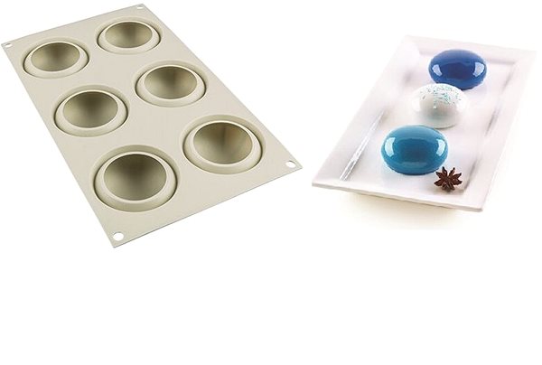 Baking Mould Silikomart Silicone Baking Tin for Mini Cakes Silikomart Mini Goccia 6 pcs ...