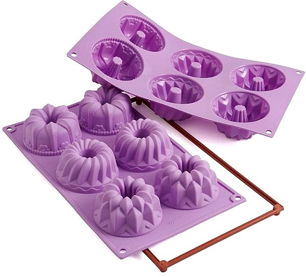 Baking Mould Silikomart Silicone Mould for Muffins, Silikomart Fantasy 6 pcs Package content