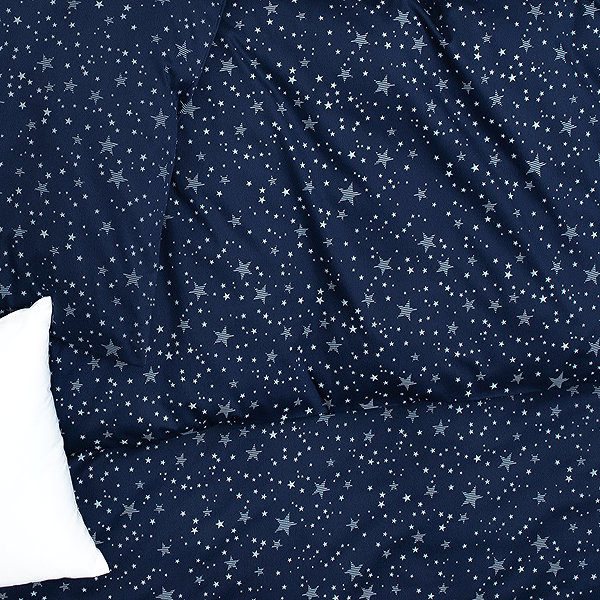 Obliečky SCANquilt obliečky SATÉN PLUS hviezdičky modrobiele 140 × 200/70 × 90 cm ...