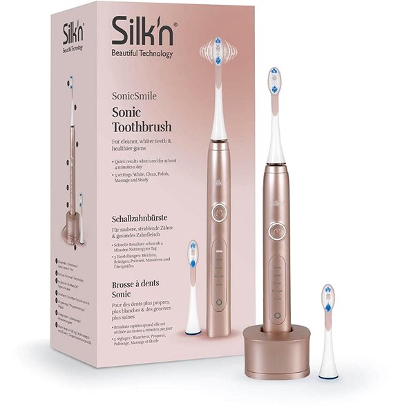 Electric Toothbrush Silk'n Sonic Smile Rose Gold Package content
