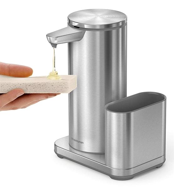 Dávkovač mydla Simplehuman bezdotykový dávkovač mydla  – 414 ml, + držiak na špongiu, nehrdzavejúca oceľ ...