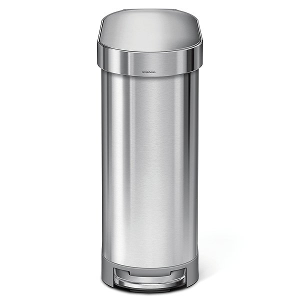 Rubbish Bin Simplehuman SLIM Pedal Bin 45L, oval, brushed stainless steel ...